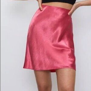 Aritzia Babaton Mini Slip Skirt Rhodon Pink